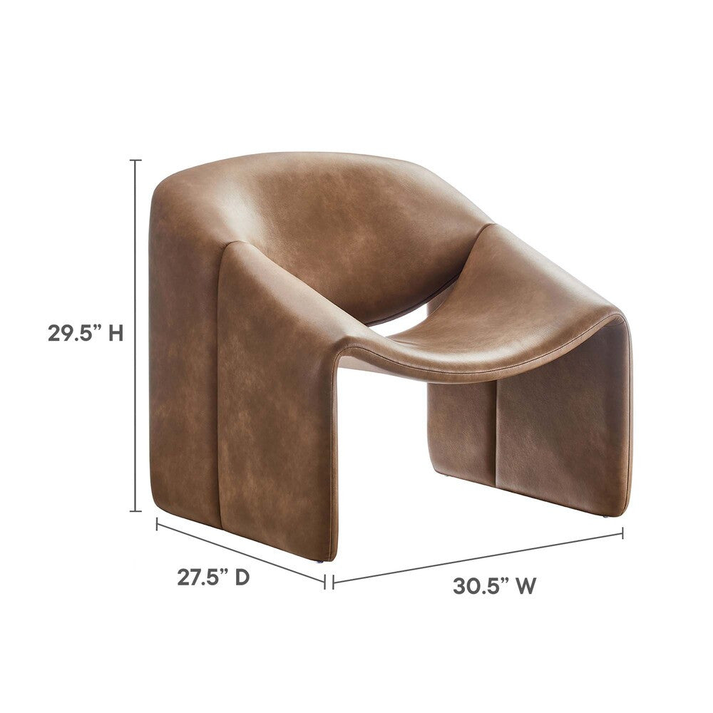 EEI-6768-BRN Vivi Vegan Leather Accent Chair by Modway