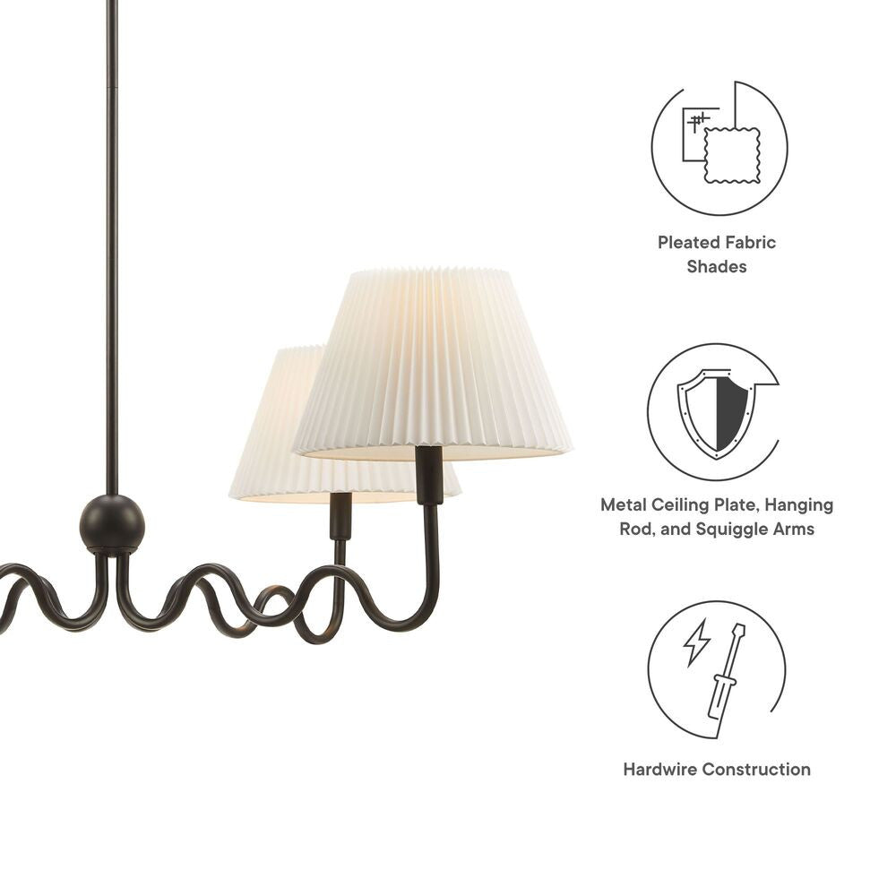 EEI-6875 Wave Squiggle 4-Arm Pendant Light by Modway