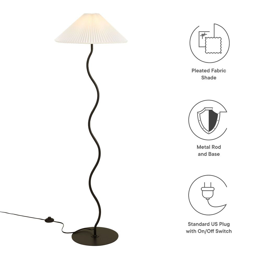 EEI-6877-BLK Wave Squiggle Floor Lamp by Modway