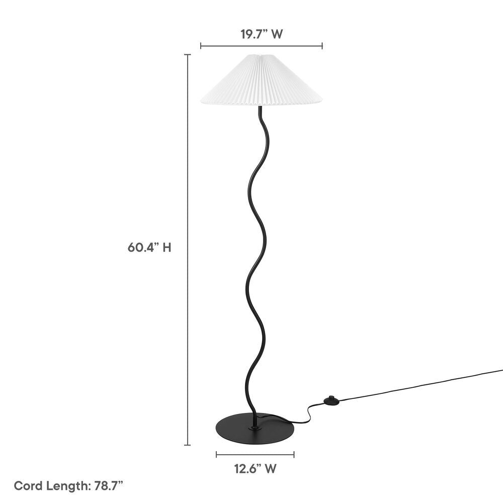 EEI-6877-BLK Wave Squiggle Floor Lamp by Modway