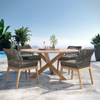 EEI-6118 Wellspring 5-Piece Outdoor Patio Teak Wood Dining Set by Modway