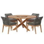 EEI-6118 Wellspring 5-Piece Outdoor Patio Teak Wood Dining Set by Modway
