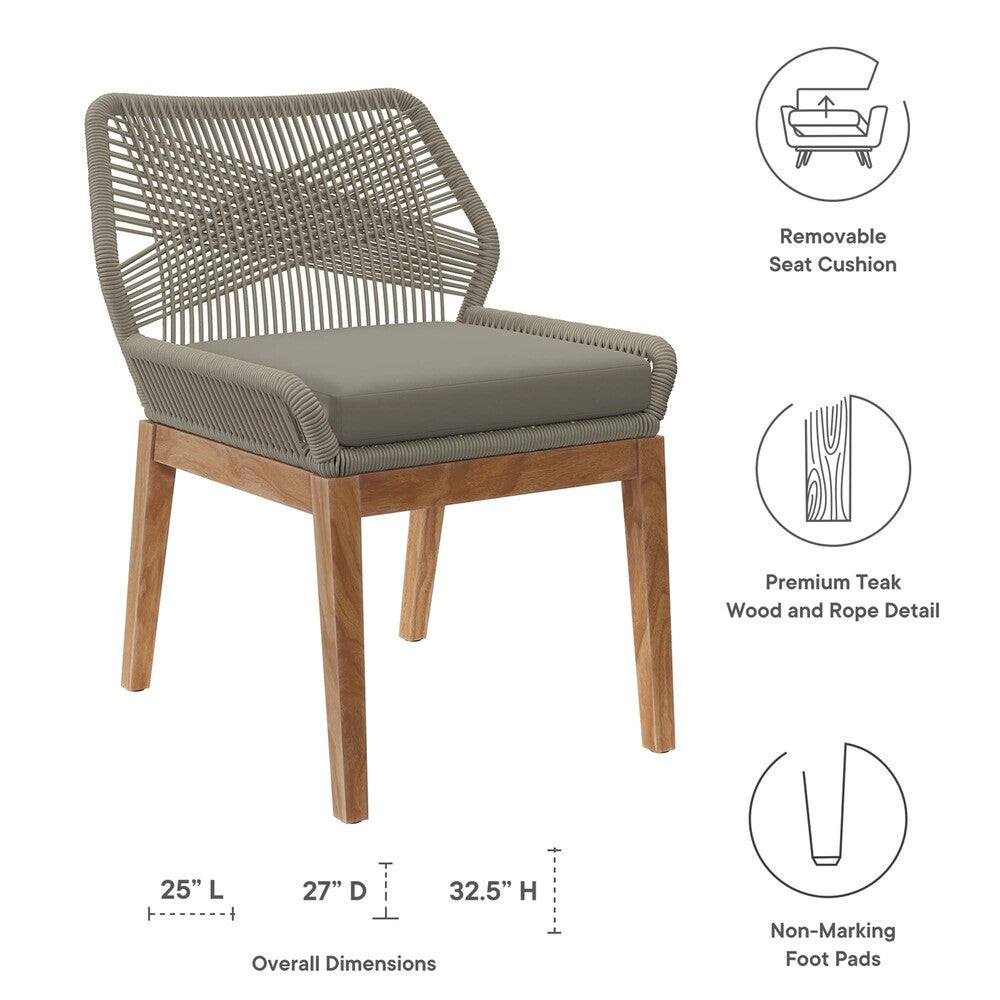 EEI-6118 Wellspring 5-Piece Outdoor Patio Teak Wood Dining Set by Modway