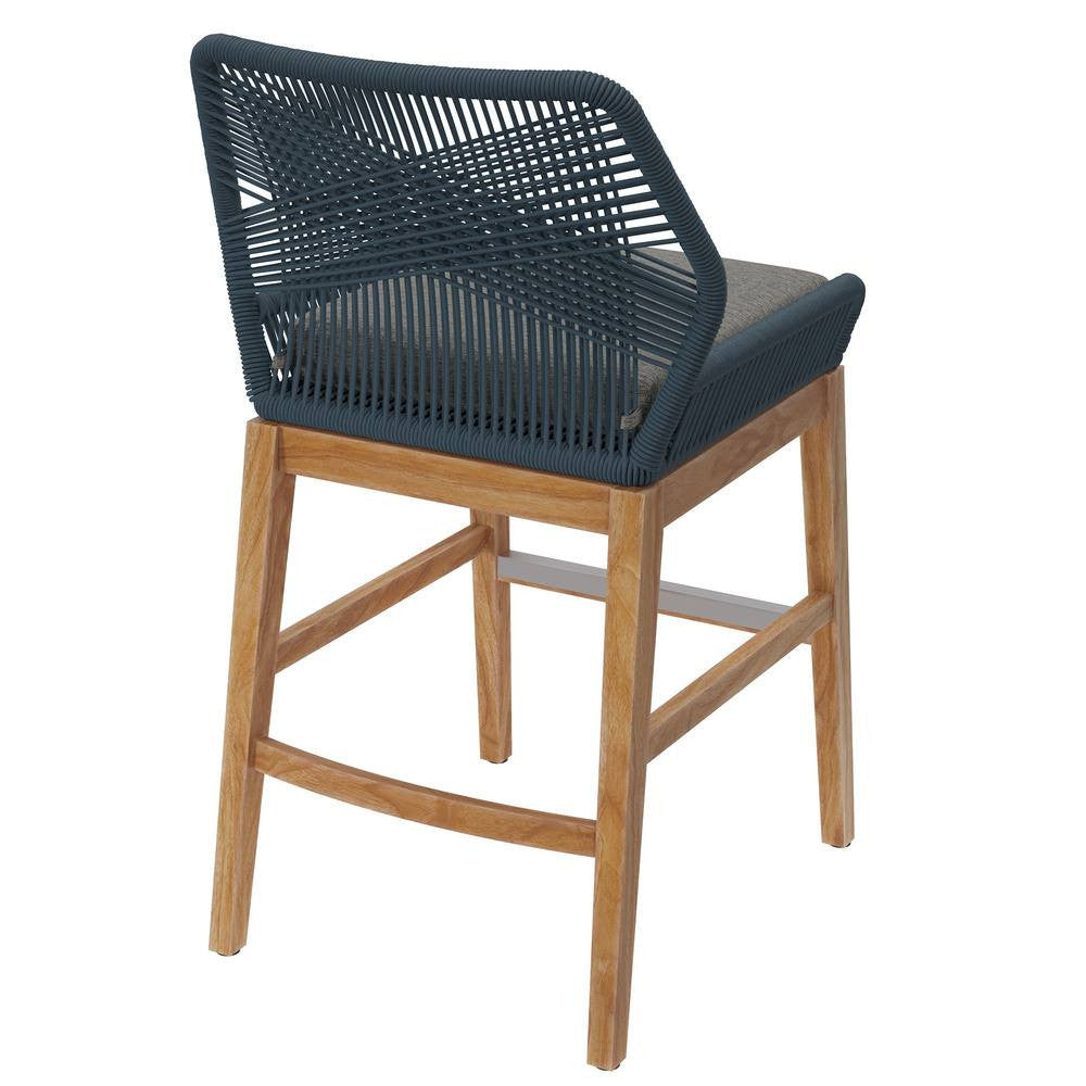 EEI-7126 Wellspring Outdoor Patio Teak and Rope Counter Stool by Modway