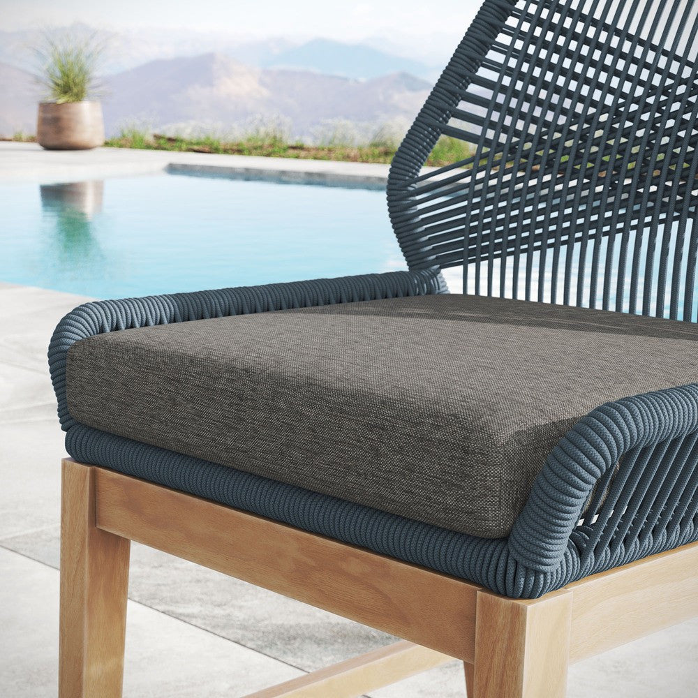 EEI-7126 Wellspring Outdoor Patio Teak and Rope Counter Stool by Modway