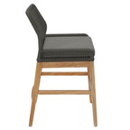 EEI-7126 Wellspring Outdoor Patio Teak and Rope Counter Stool by Modway