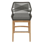 EEI-7126 Wellspring Outdoor Patio Teak and Rope Counter Stool by Modway