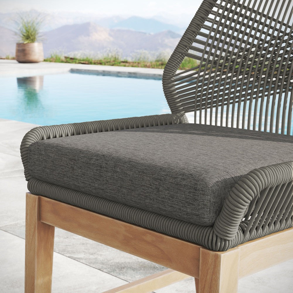 EEI-7126 Wellspring Outdoor Patio Teak and Rope Counter Stool by Modway