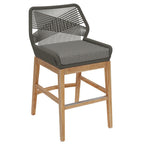 EEI-7126 Wellspring Outdoor Patio Teak and Rope Counter Stool by Modway