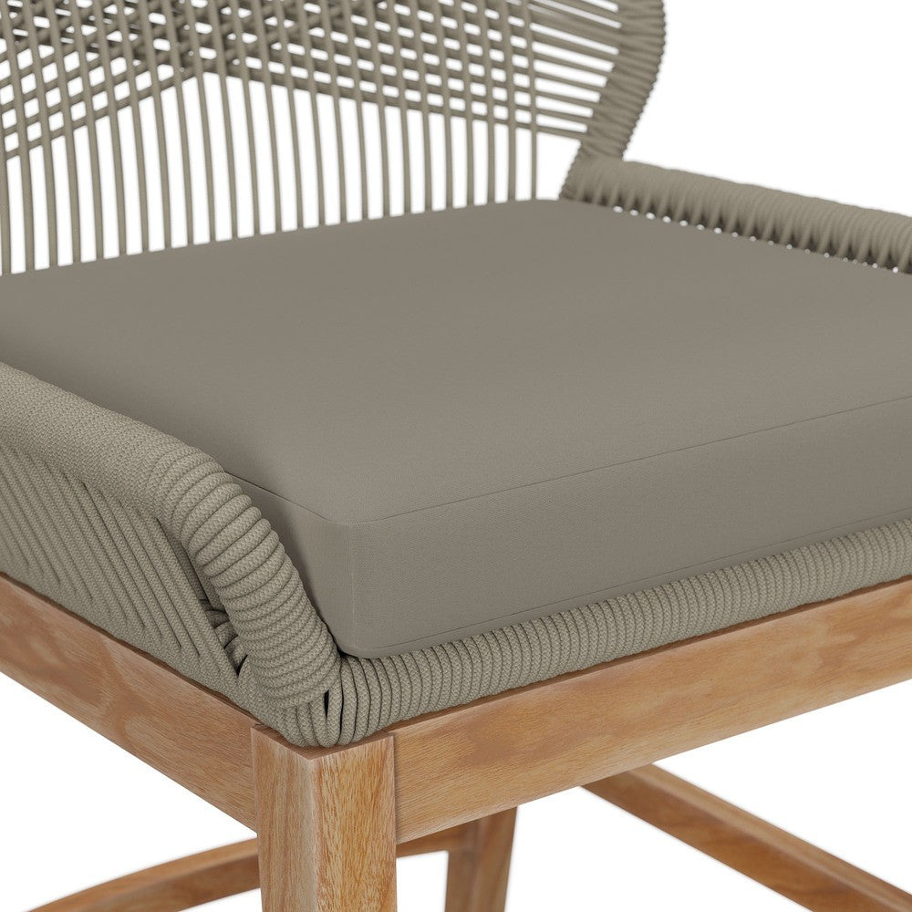 EEI-7126 Wellspring Outdoor Patio Teak and Rope Counter Stool by Modway