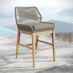 EEI-7126 Wellspring Outdoor Patio Teak and Rope Counter Stool by Modway