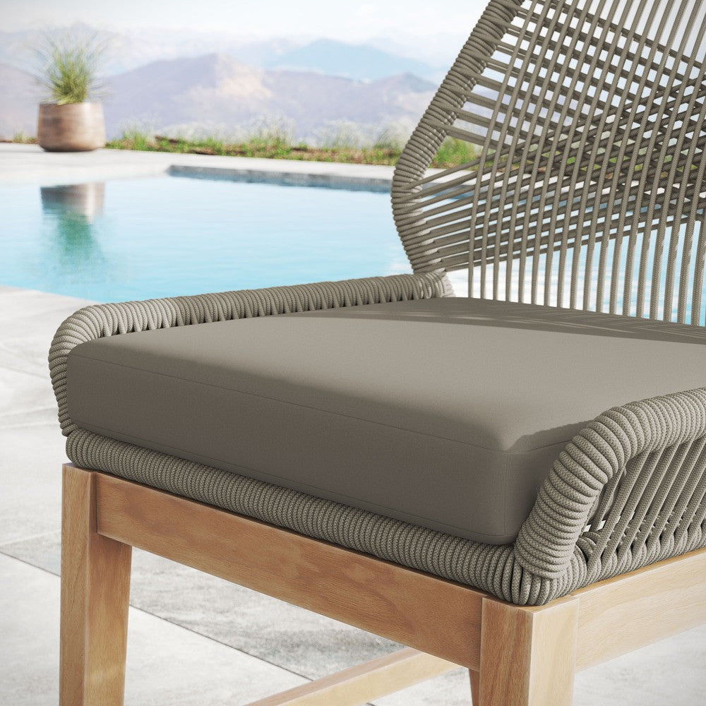 EEI-7126 Wellspring Outdoor Patio Teak and Rope Counter Stool by Modway