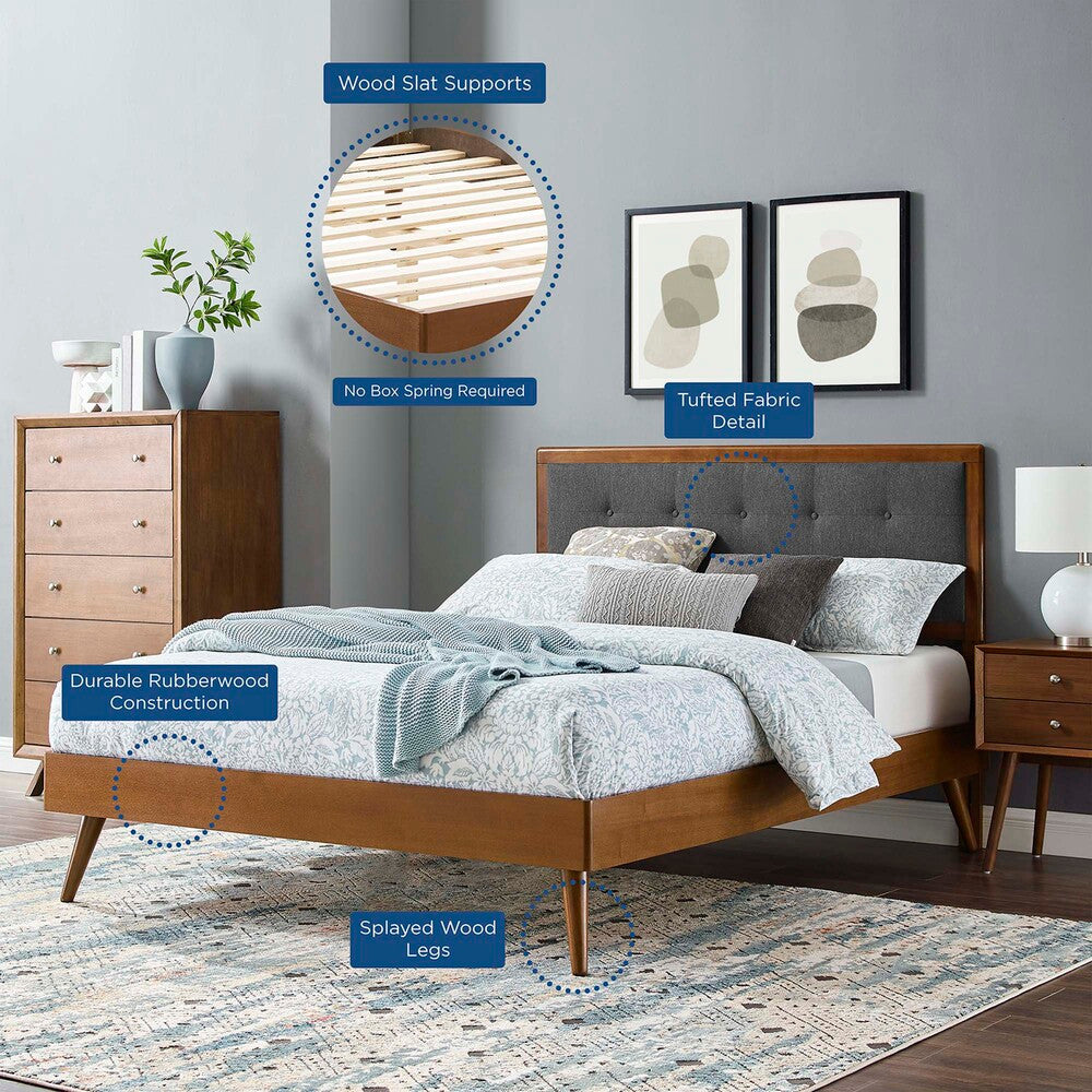 Modway Willow Wood King Platform Bed With Splayed Legs by Modway-MOD-6638