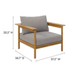 EEI-7065 Wren 4-Piece Outdoor Patio Teak Wood Furniture Set by Modway