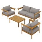EEI-7065 Wren 4-Piece Outdoor Patio Teak Wood Furniture Set by Modway