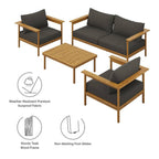 EEI-7065 Wren 4-Piece Outdoor Patio Teak Wood Furniture Set by Modway