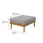EEI-7067 Wren Outdoor Patio Teak Wood Armchair and Ottoman Set by Modway