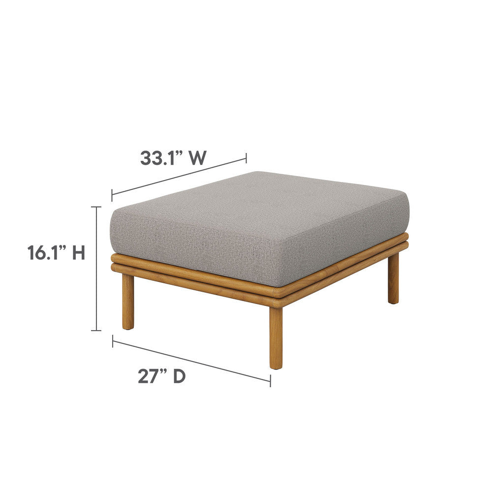 EEI-7067 Wren Outdoor Patio Teak Wood Armchair and Ottoman Set by Modway