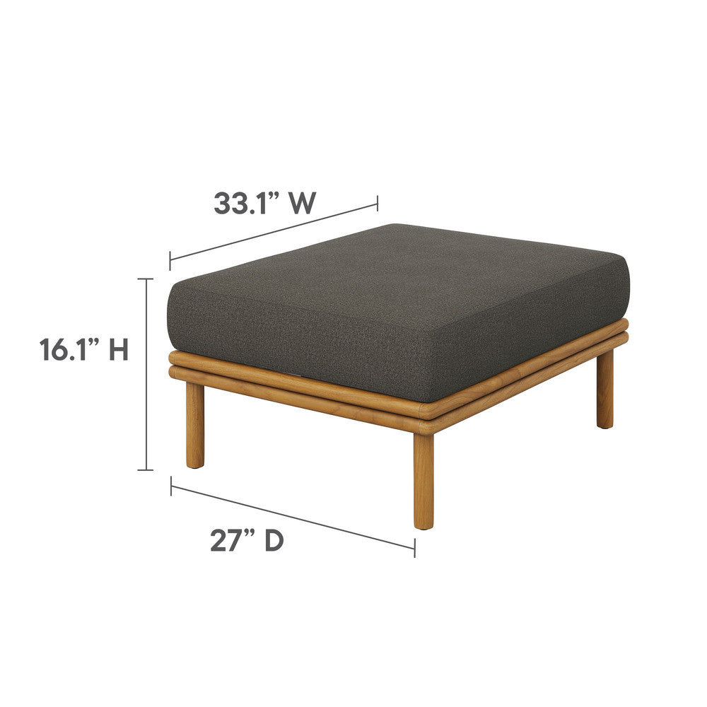 EEI-7067 Wren Outdoor Patio Teak Wood Armchair and Ottoman Set by Modway