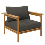 EEI-7067 Wren Outdoor Patio Teak Wood Armchair and Ottoman Set by Modway