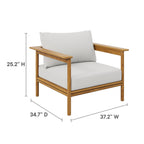 EEI-7067 Wren Outdoor Patio Teak Wood Armchair and Ottoman Set by Modway