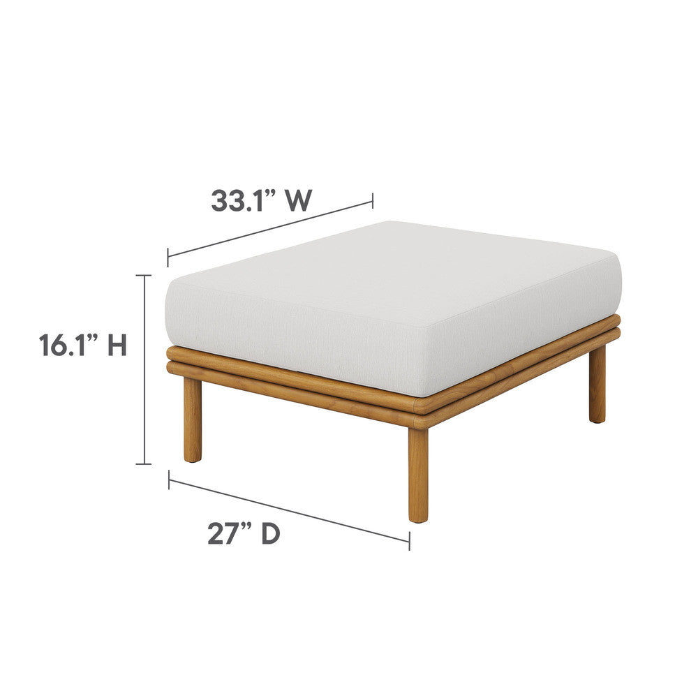 EEI-7067 Wren Outdoor Patio Teak Wood Armchair and Ottoman Set by Modway