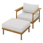 EEI-7067 Wren Outdoor Patio Teak Wood Armchair and Ottoman Set by Modway