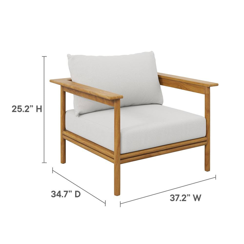 EEI-7007 Wren Outdoor Patio Teak Wood Armchair by Modway