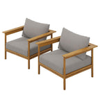 EEI-7068 Wren Outdoor Patio Teak Wood Armchair Set of 2 by Modway
