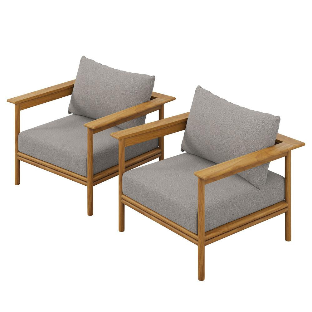 EEI-7068 Wren Outdoor Patio Teak Wood Armchair Set of 2 by Modway