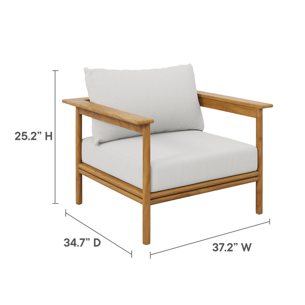 EEI-7068 Wren Outdoor Patio Teak Wood Armchair Set of 2 by Modway