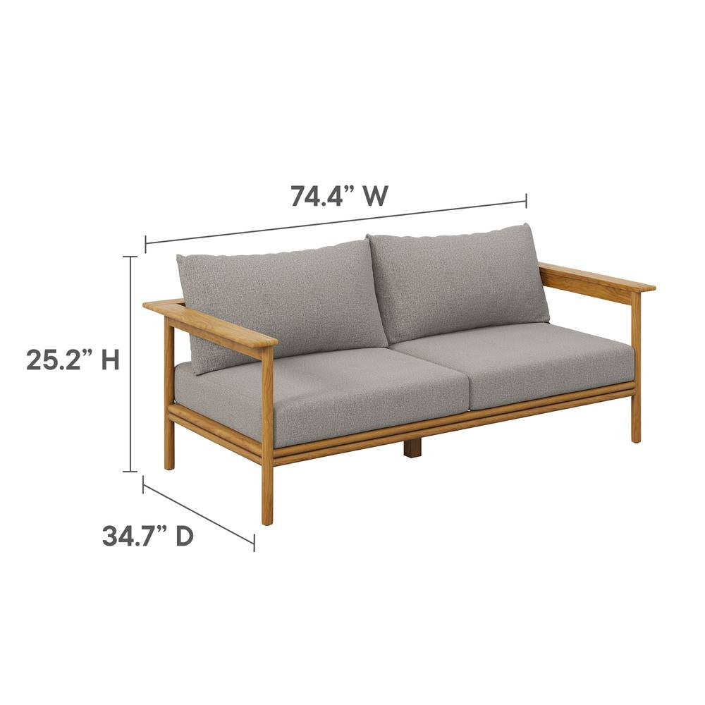 EEI-7008 Wren Outdoor Patio Teak Wood Sofa by Modway
