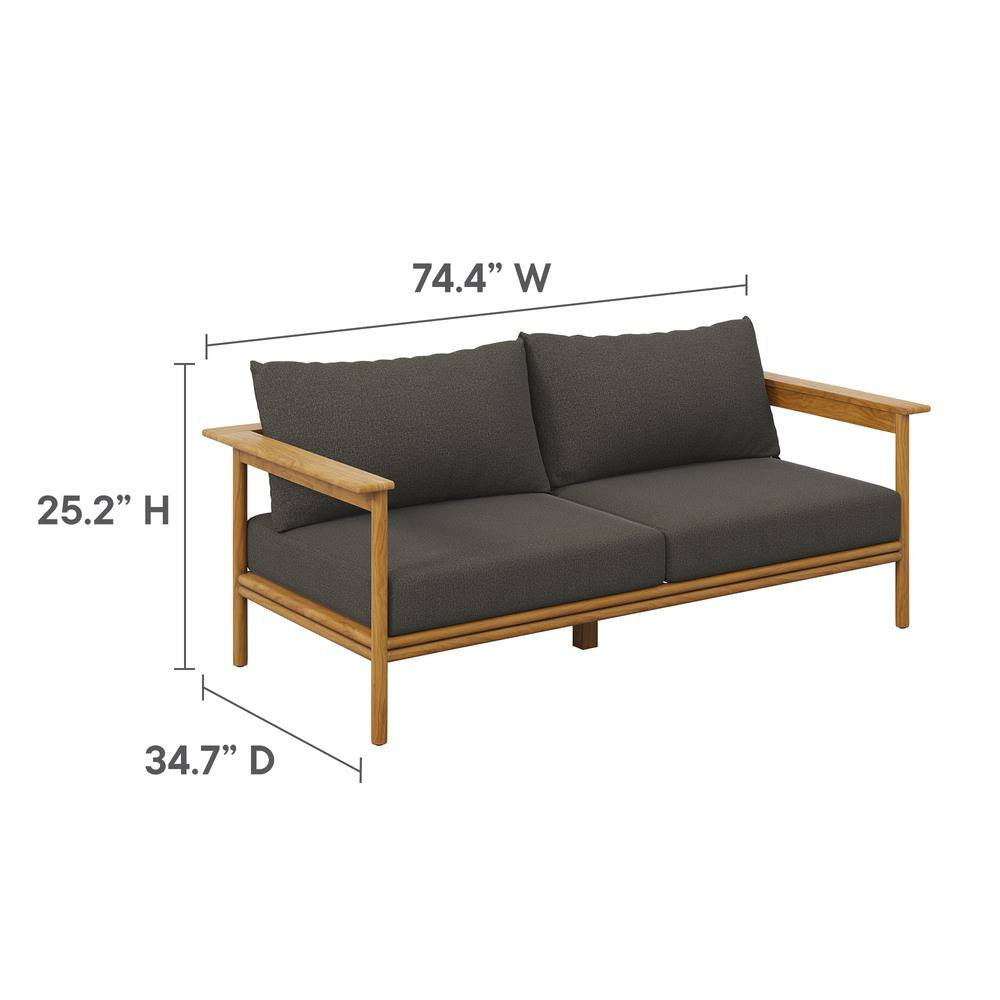 EEI-7008 Wren Outdoor Patio Teak Wood Sofa by Modway