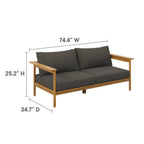 EEI-7008 Wren Outdoor Patio Teak Wood Sofa by Modway