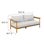 EEI-7008 Wren Outdoor Patio Teak Wood Sofa by Modway