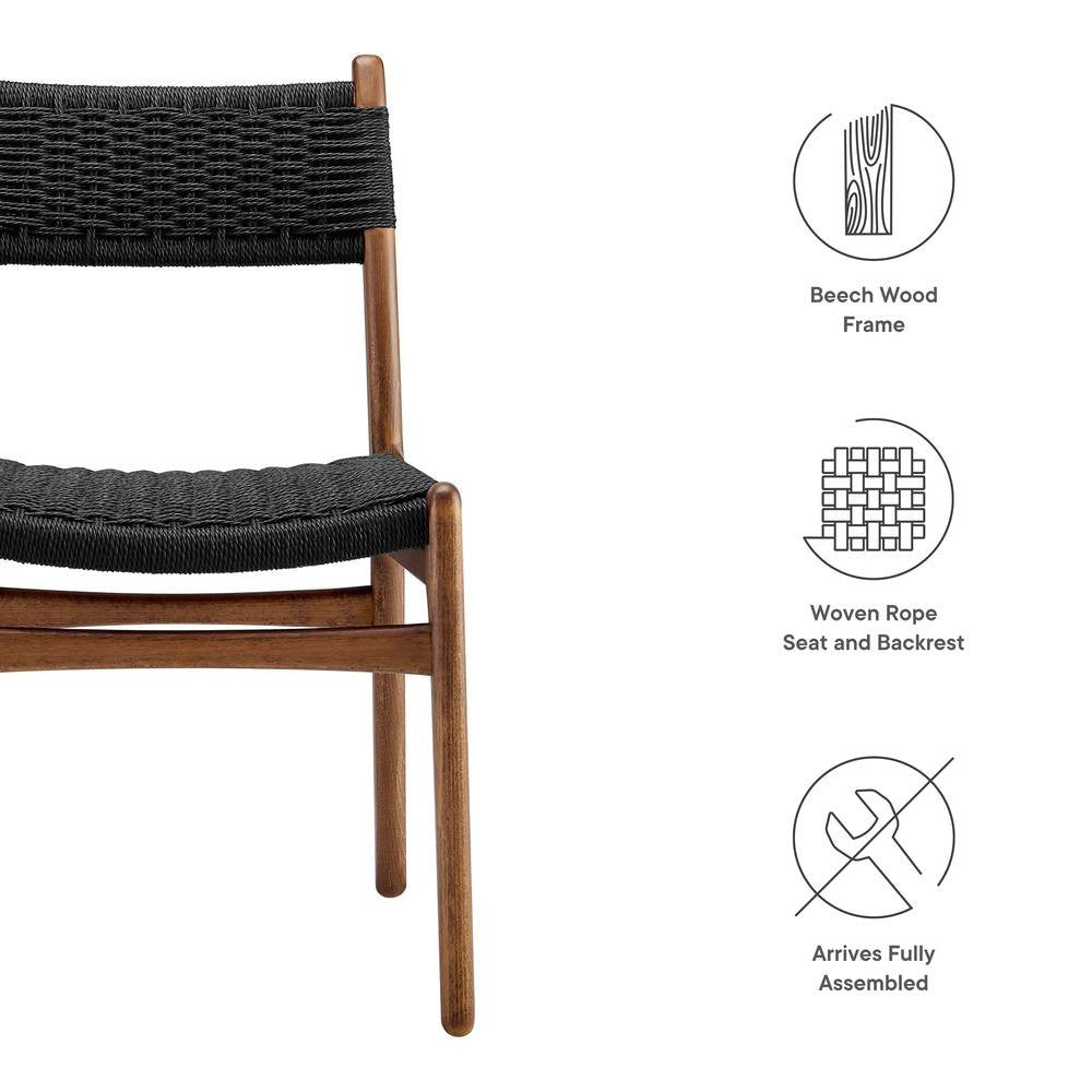 EEI-7044 Wynn Rope and Wood Dining Side Chairs Set of 2 by Modway