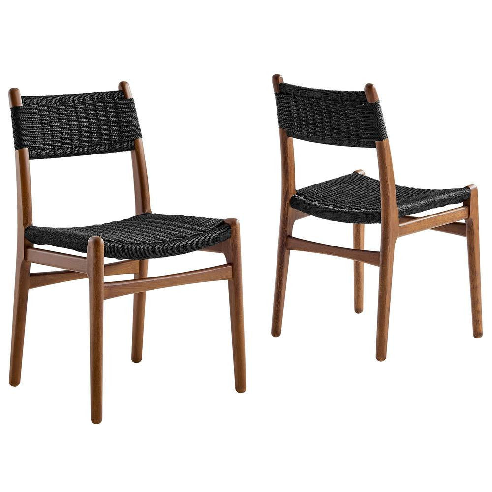 EEI-7044 Wynn Rope and Wood Dining Side Chairs Set of 2 by Modway