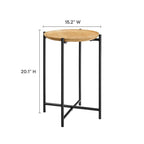 EEI-6832-OAK Xilo Round Wood and Metal Side Table by Modway
