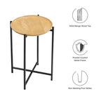 EEI-6832-OAK Xilo Round Wood and Metal Side Table by Modway