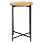 EEI-6832-OAK Xilo Round Wood and Metal Side Table by Modway