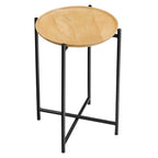 EEI-6832-OAK Xilo Round Wood and Metal Side Table by Modway