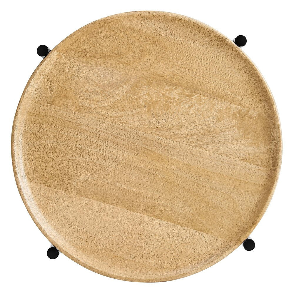 EEI-6832-OAK Xilo Round Wood and Metal Side Table by Modway