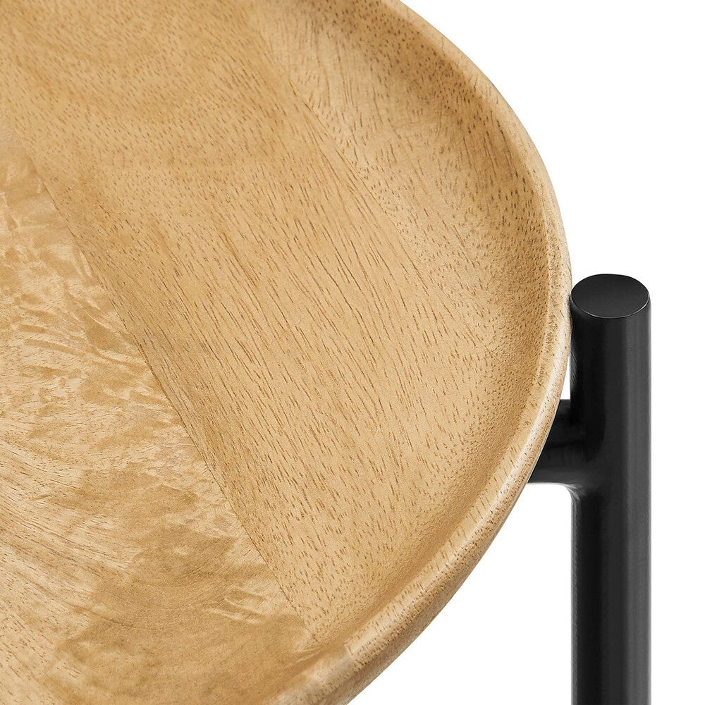 EEI-6832-OAK Xilo Round Wood and Metal Side Table by Modway
