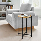 EEI-6832-OAK Xilo Round Wood and Metal Side Table by Modway