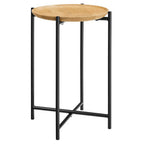 Modway EEI-6832-OAK Xilo Round Wood and Metal Side Table Oak