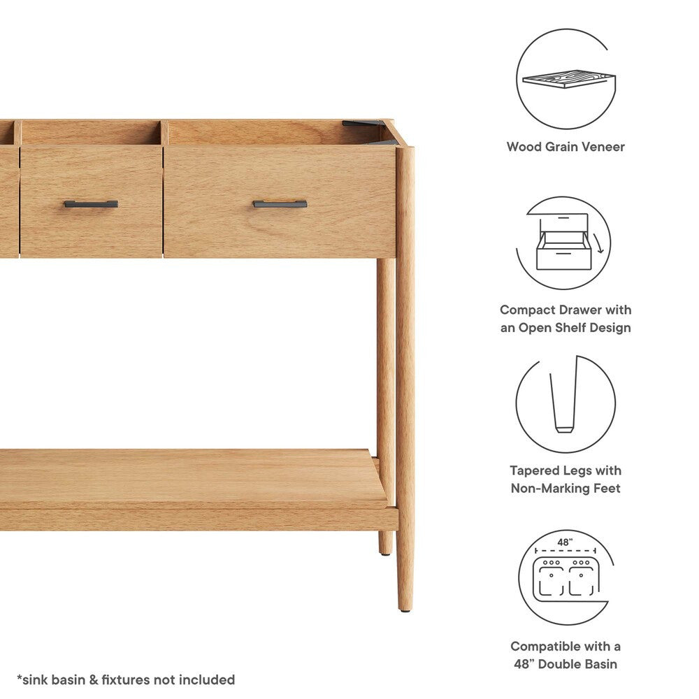 EEI-6356 Zaire 48" Double Sink Compatible Bathroom Vanity Cabinet (Sink Basin Not Included) by Modway