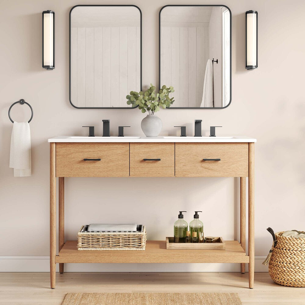EEI-6356 Zaire 48" Double Sink Compatible Bathroom Vanity Cabinet (Sink Basin Not Included) by Modway