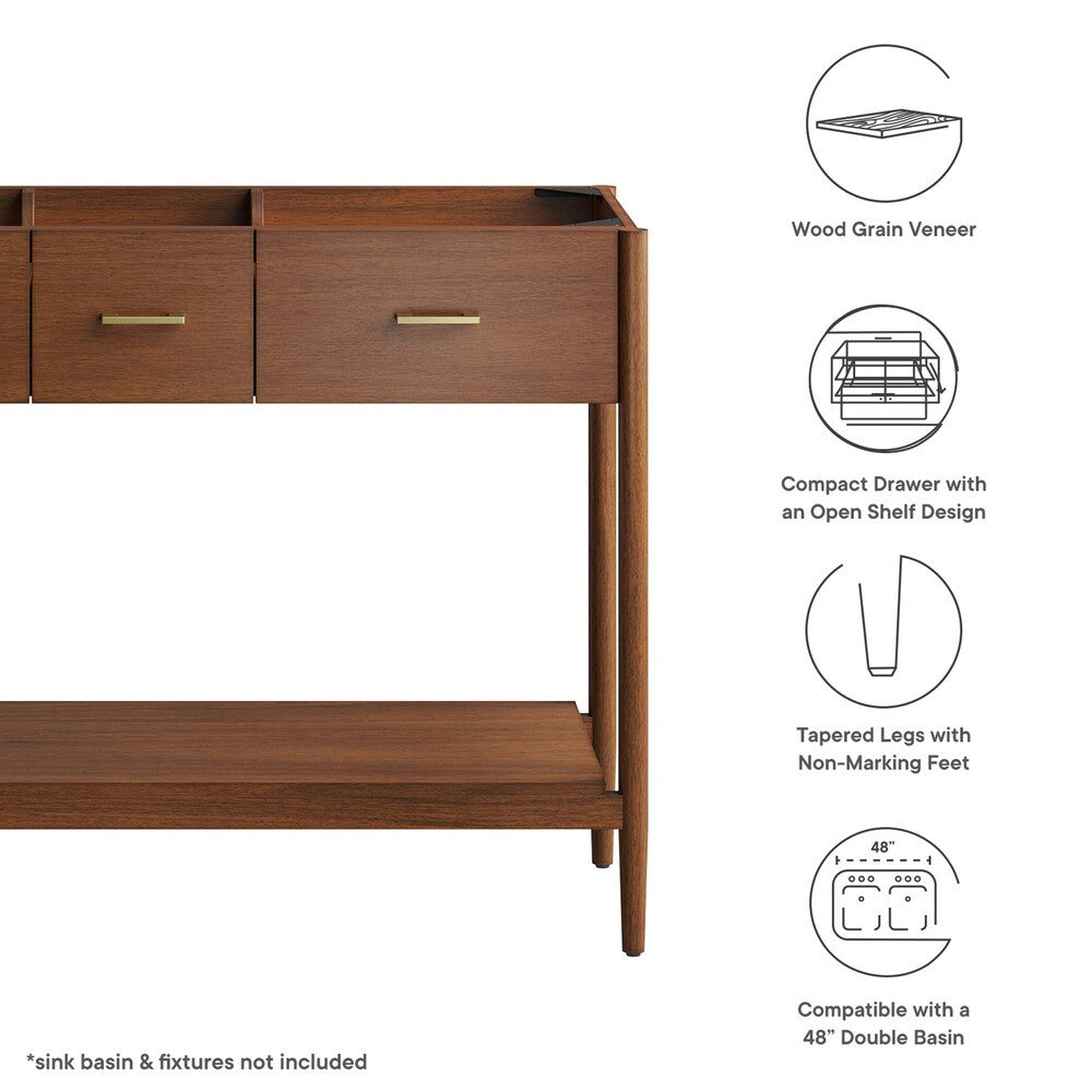 EEI-6356 Zaire 48" Double Sink Compatible Bathroom Vanity Cabinet (Sink Basin Not Included) by Modway