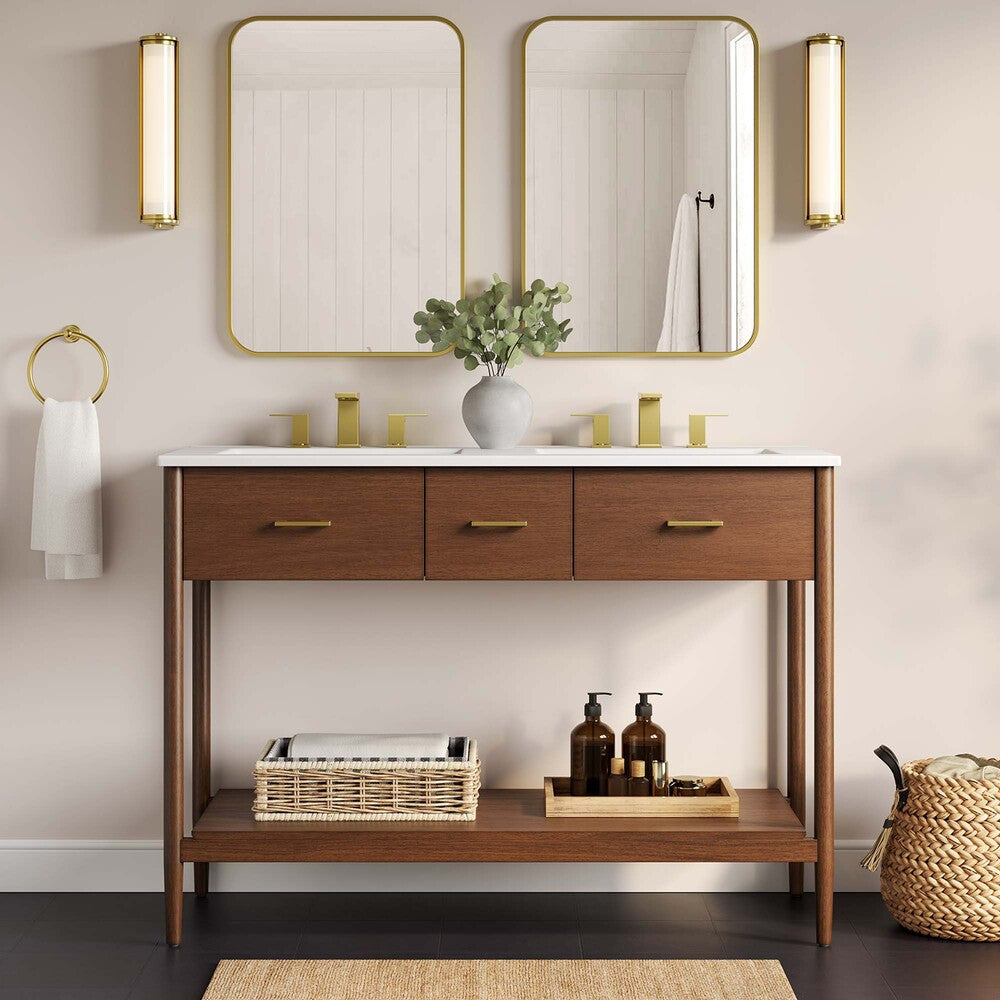EEI-6356 Zaire 48" Double Sink Compatible Bathroom Vanity Cabinet (Sink Basin Not Included) by Modway