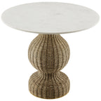 Modway Zale 36" Marble and Seagrass Dining Table by Modway-EEI-7195-WHI-NAT